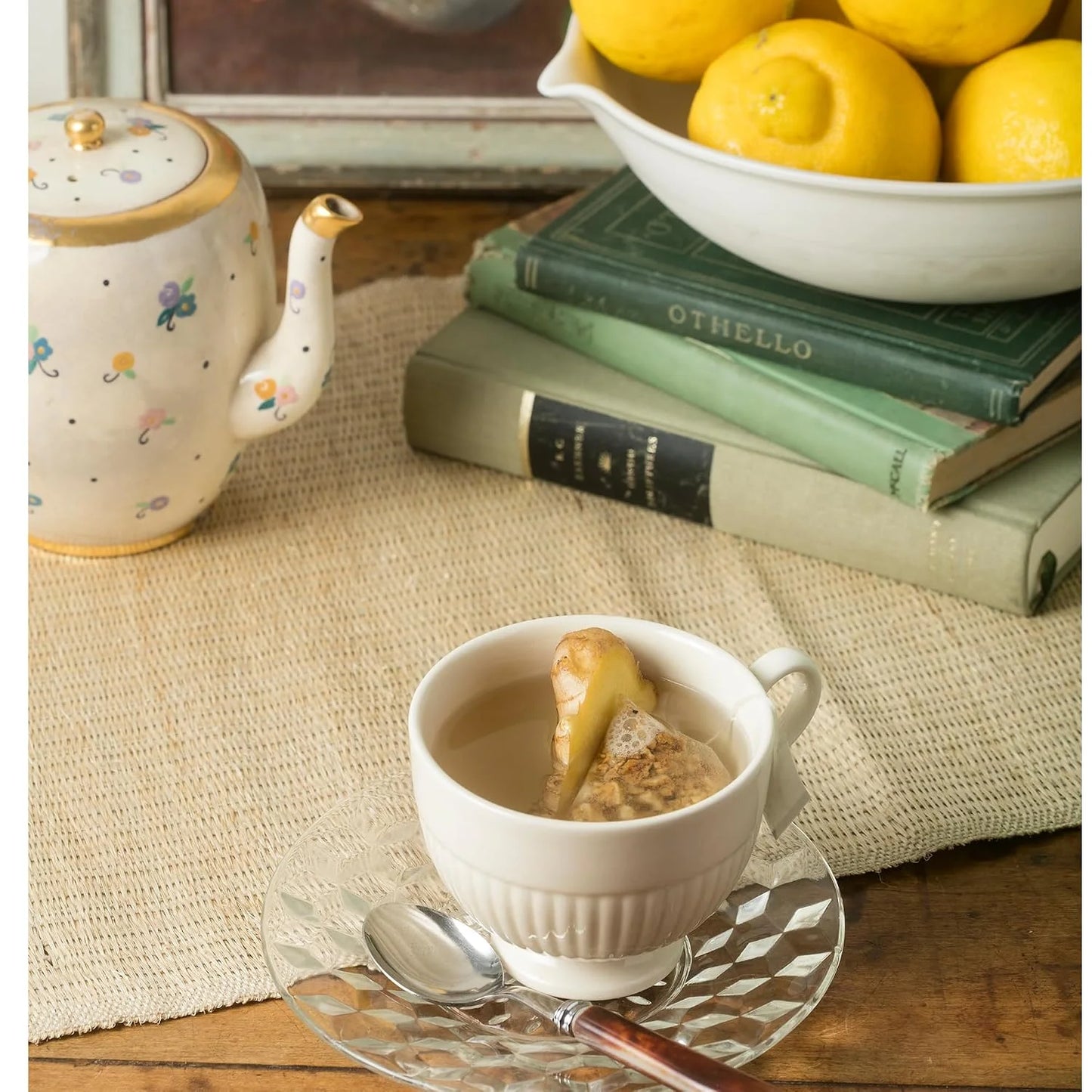 Harney & Sons HT Organic Ginger Lemon Herbal Tea, 20 Sachets in Tin