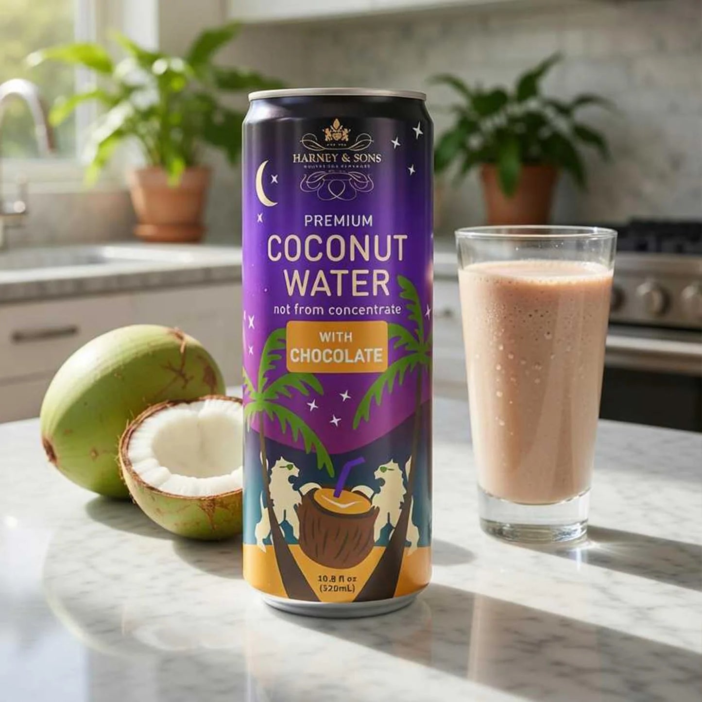 Harney & Sons Chocolate Coconut Water, 10.8 fl oz (Pack of 12)