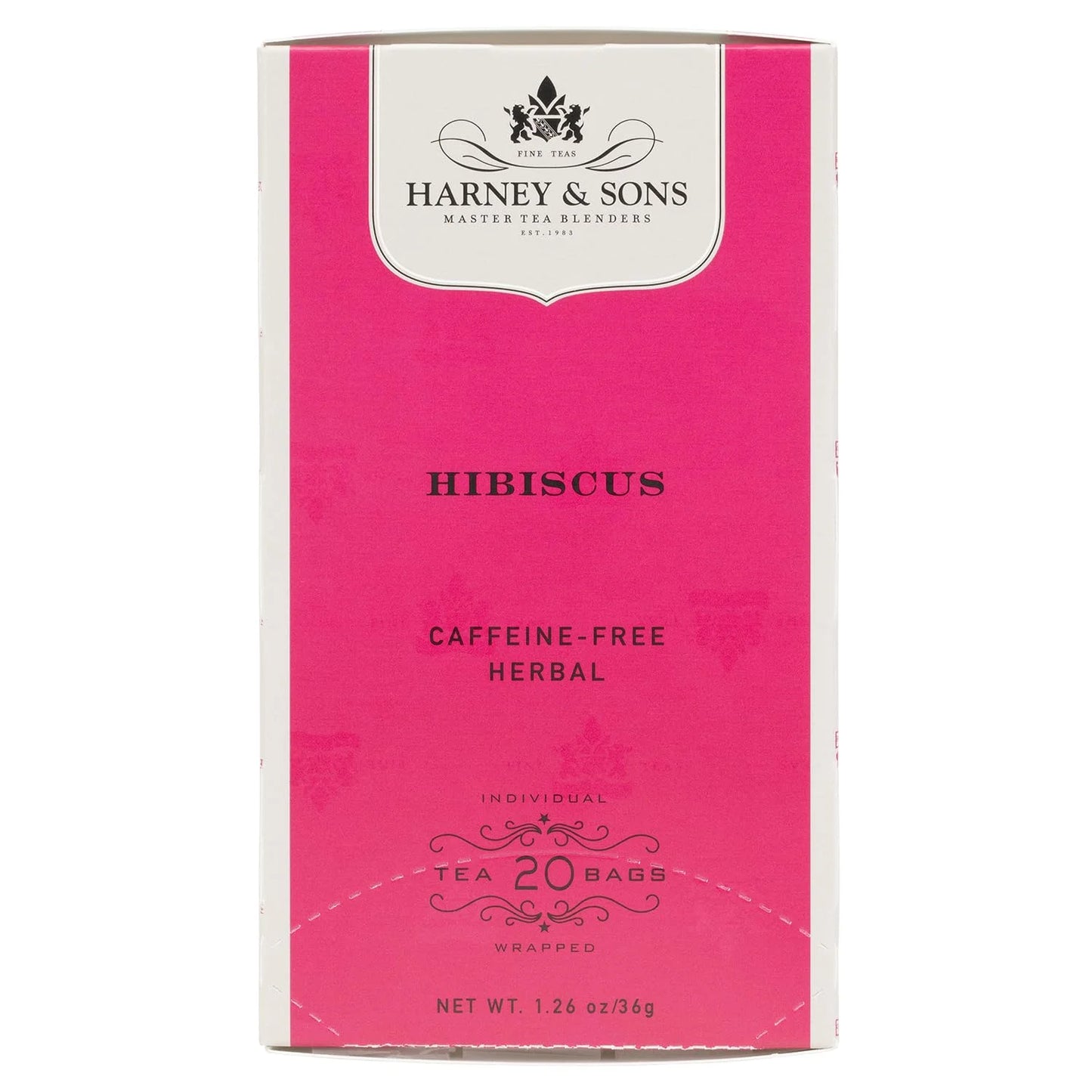 Harney & Sons Organic Hibiscus Herbal Tea Bags, 20 Count, Caffeine Free