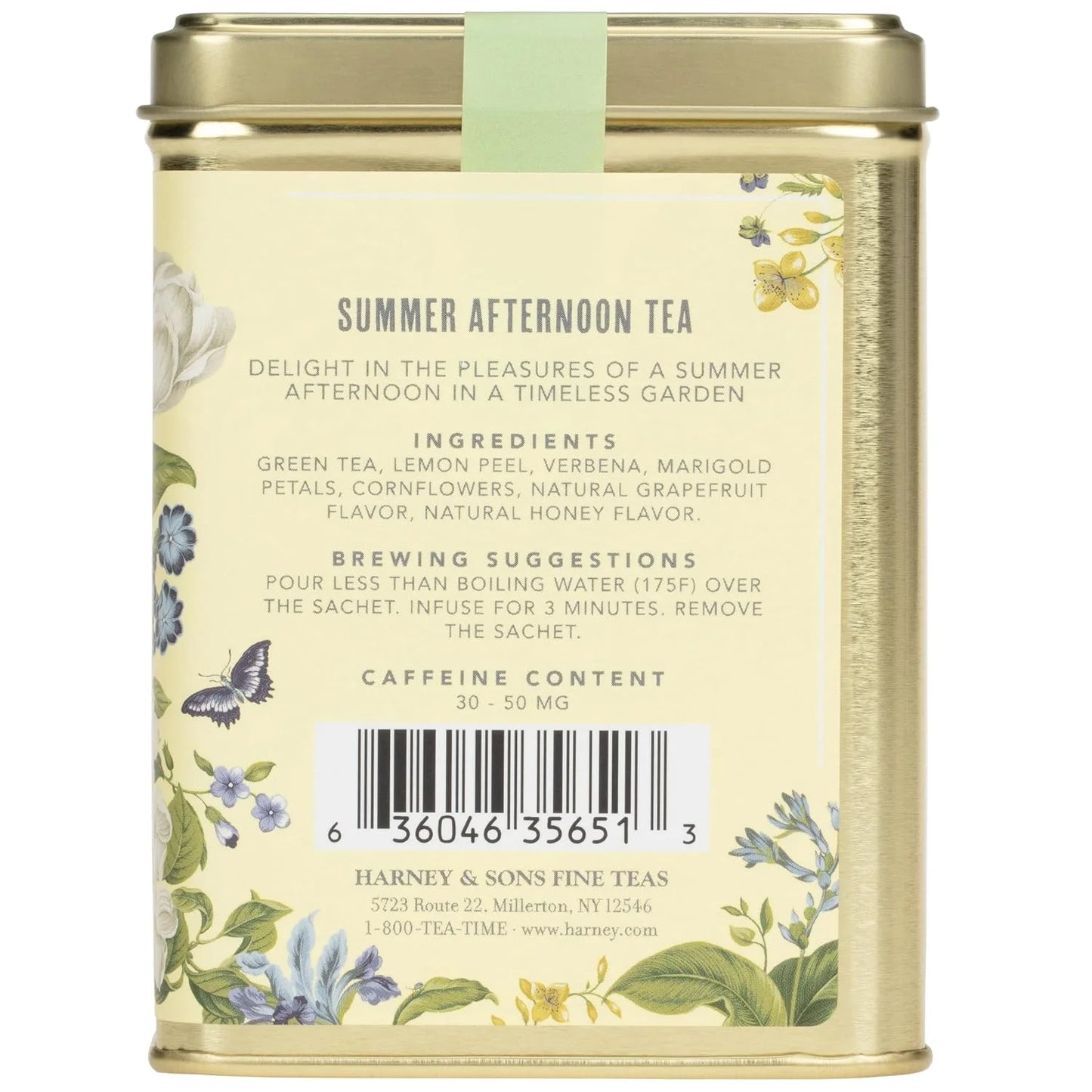 Harney & Sons Summer Afternoon Green Tea, 20 Sachets in Tin