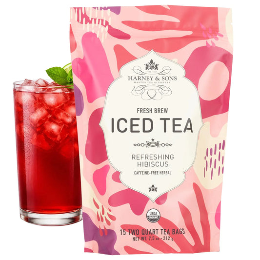 Harney & Sons Fresh Brew Hibiscus Herbal Iced Tea, 15 Tea Bags