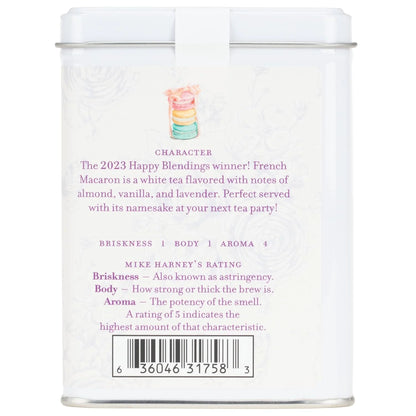 Harney & Sons French Macaron, White Tea, 20 sachet tin
