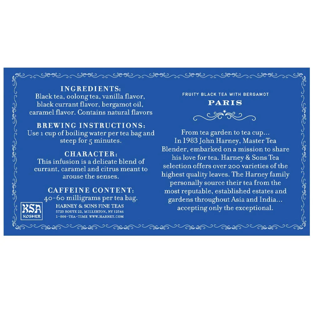 Harney & Sons Paris Black Tea Bags, 50 Count