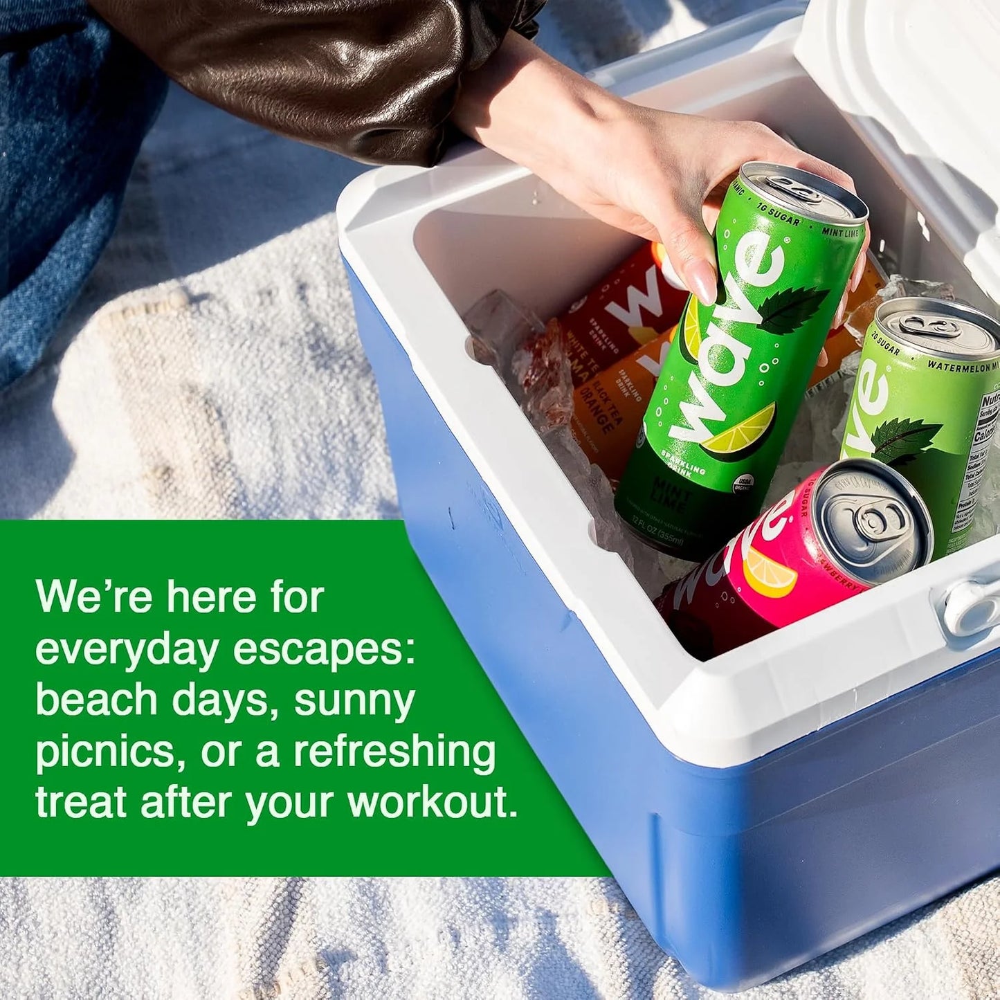WAVE Organic Sparkling Drink, Soda Alternative, Mint Lime