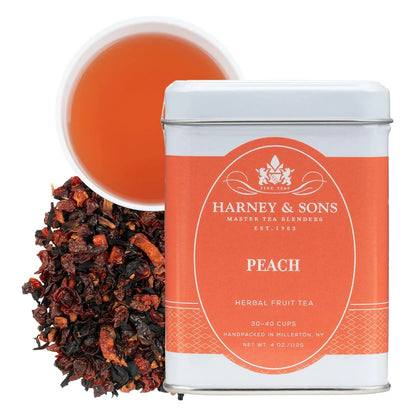 Harney & Sons Peach Fruit Herbal Tea Loose Leaf Tin, 4 oz