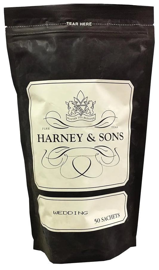 Harney & Sons Wedding Tea White Tea Sachets, 50 Count