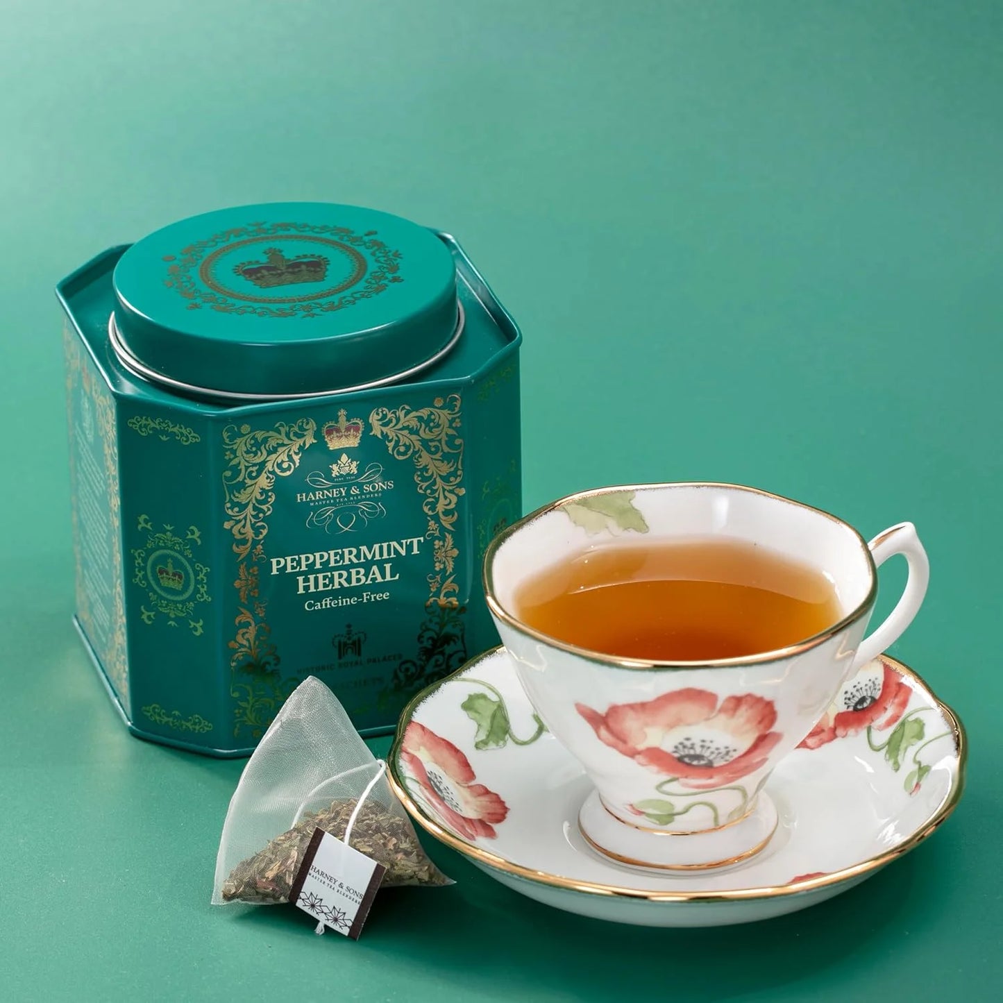 Harney & Sons Peppermint Herbal Tea in Sachets, Caffeine-Free Herbal, 30 Sachets