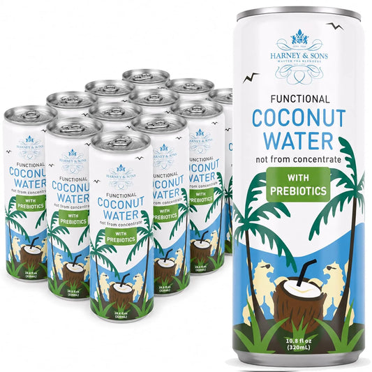 Harney & Sons Coconut Water with Prebiotic Fiber, 10.8 fl oz (Pack of 12)