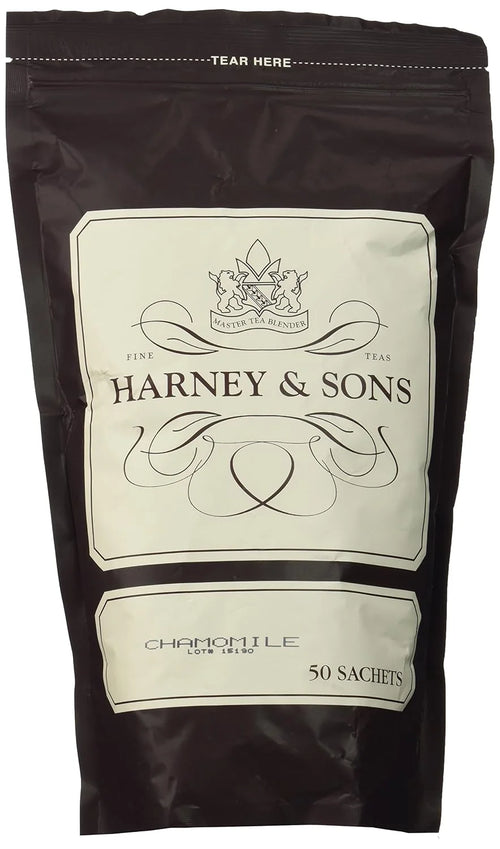Harney & Sons Chamomile Caffeine-Free Premium Herbal Tea - Bag of 50 Sachets