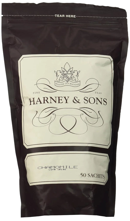 Harney & Sons Chamomile Caffeine-Free Premium Herbal Tea - Bag of 50 Sachets