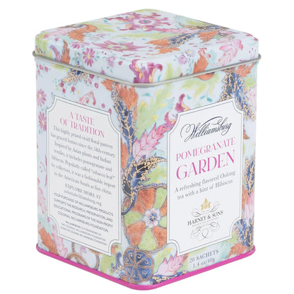 Harney & Sons Pomegranate Garden Oolong Tea, 20 Sachets in Tin