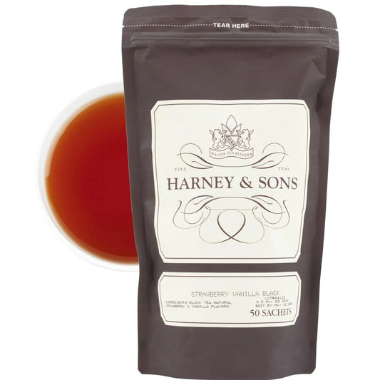 Harney & Sons Strawberry Vanilla Black Tea, 50 Sachets