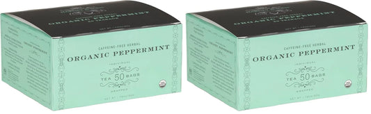 Harney & Sons Organic Peppermint Tea 1.76oz/50g (50 Tea Bags) (Pack of 2)