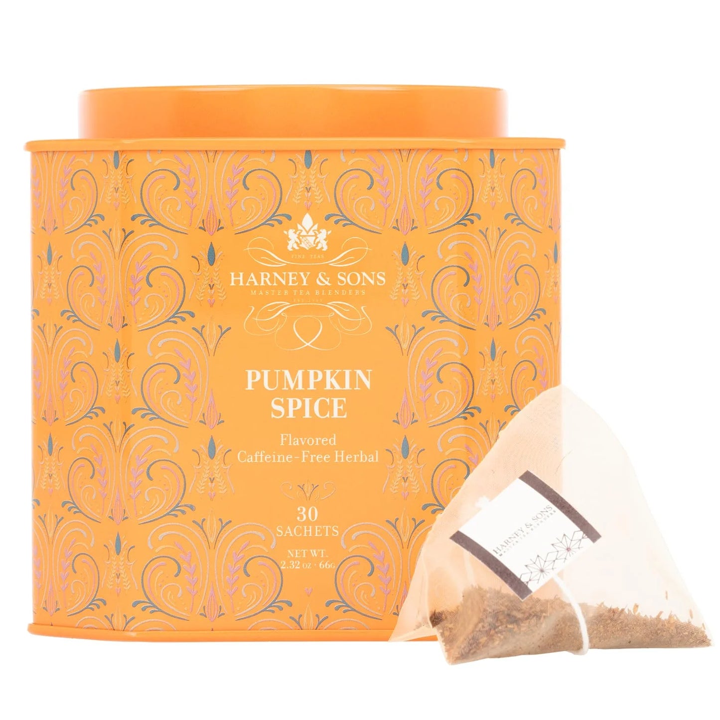 Harney & Sons Pumpkin Spice Herbal Tea, 30 Sachets in Tin