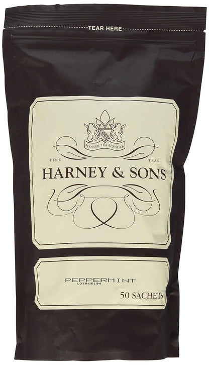 Harney & Sons Peppermint Herbal Tea Sachets, 50 Count