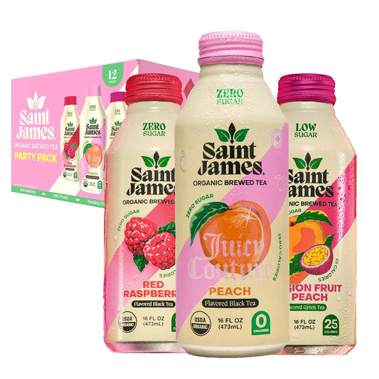 Saint James Iced Tea - Organic Tea, Party Variety Pack, 12 Pack
