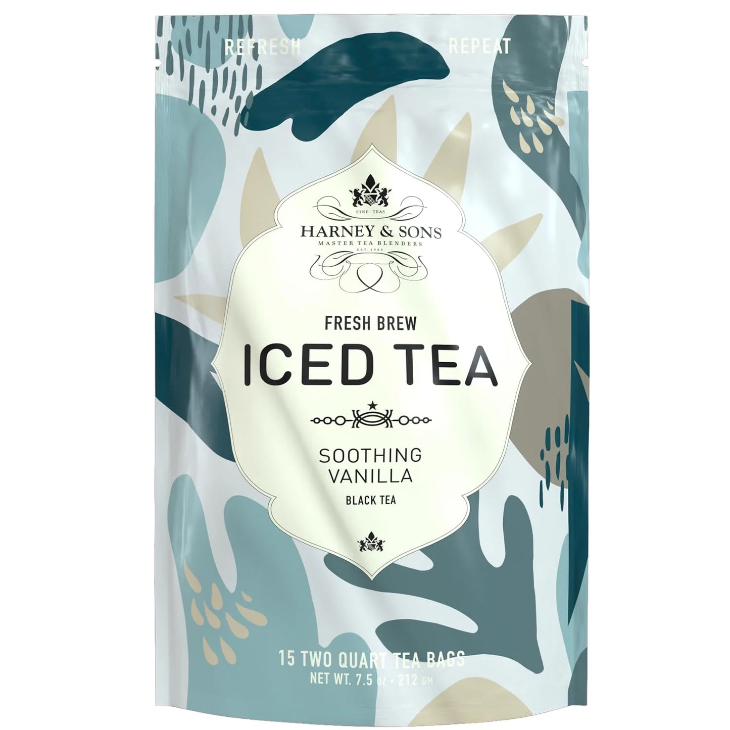 Harney & Sons Fresh Brew Organic Vanilla Black Iced Tea, 15 Tea Bags