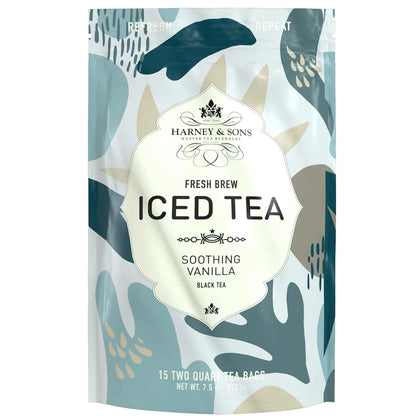 Harney & Sons Fresh Brew Organic Vanilla Black Iced Tea, 15 Tea Bags