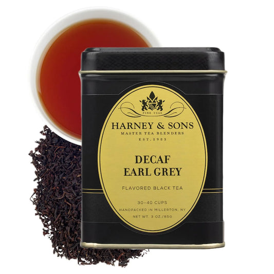 Harney & Sons Decaf Earl Grey Loose Leaf Black Tea Tin, 3 oz