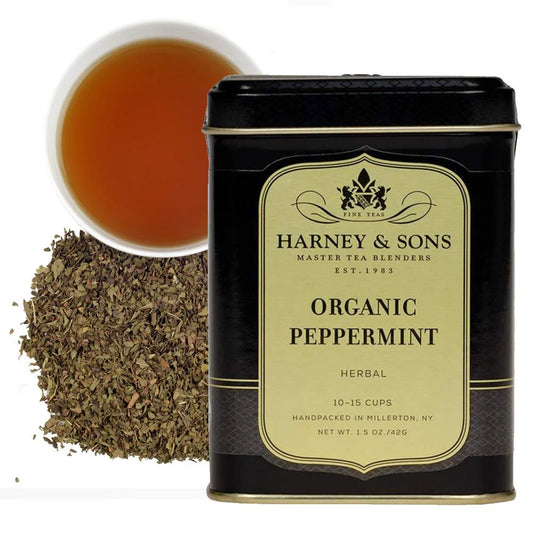 Harney & Sons Organic Peppermint Loose Leaf Herbal Tea Tin, 1.5 oz