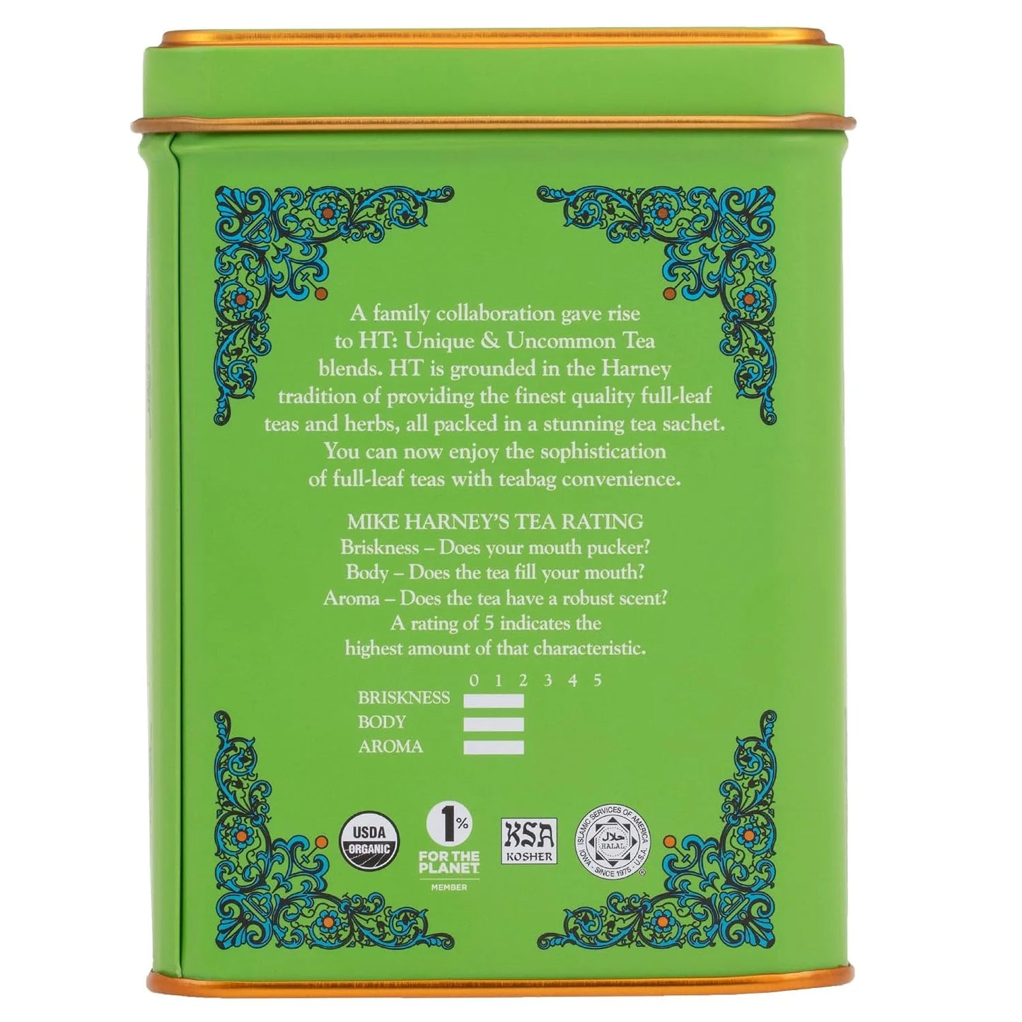 Harney & Sons HT Organic Supreme Green Tea, 20 Sachets, Tea Tin