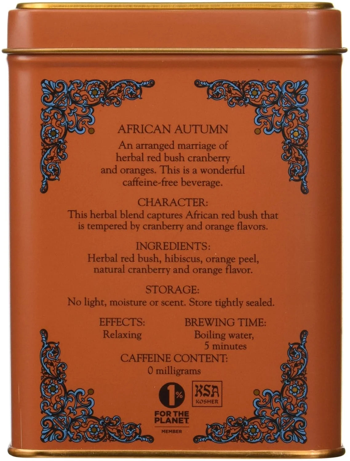 Harney & Sons African Autumn Rooibos Tea, HT Line, 20 sachet tin (Pack of 2)