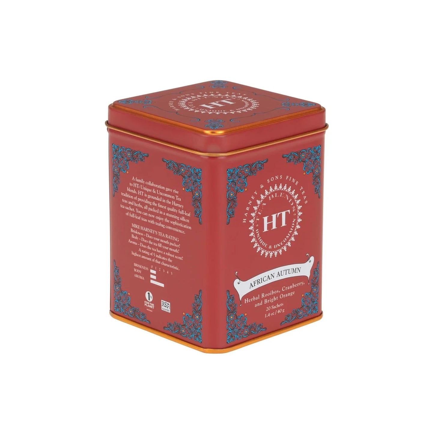 Harney & Sons HT African Autumn Rooibos Herbal Tea, 20 Sachets Tin
