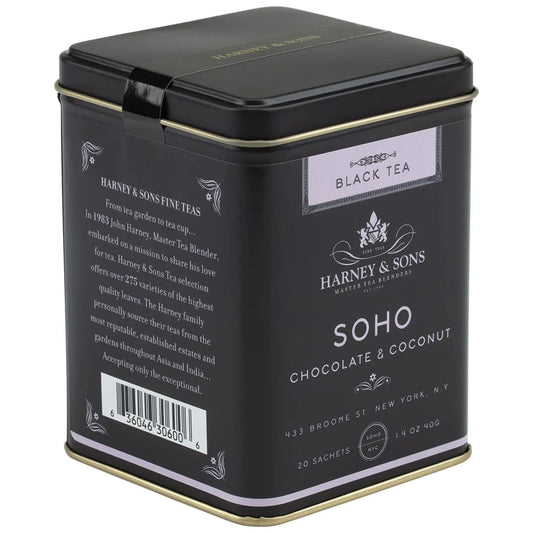 Harney & Sons SoHo Blend Black Tea, 20 Sachets in Decorative Tin