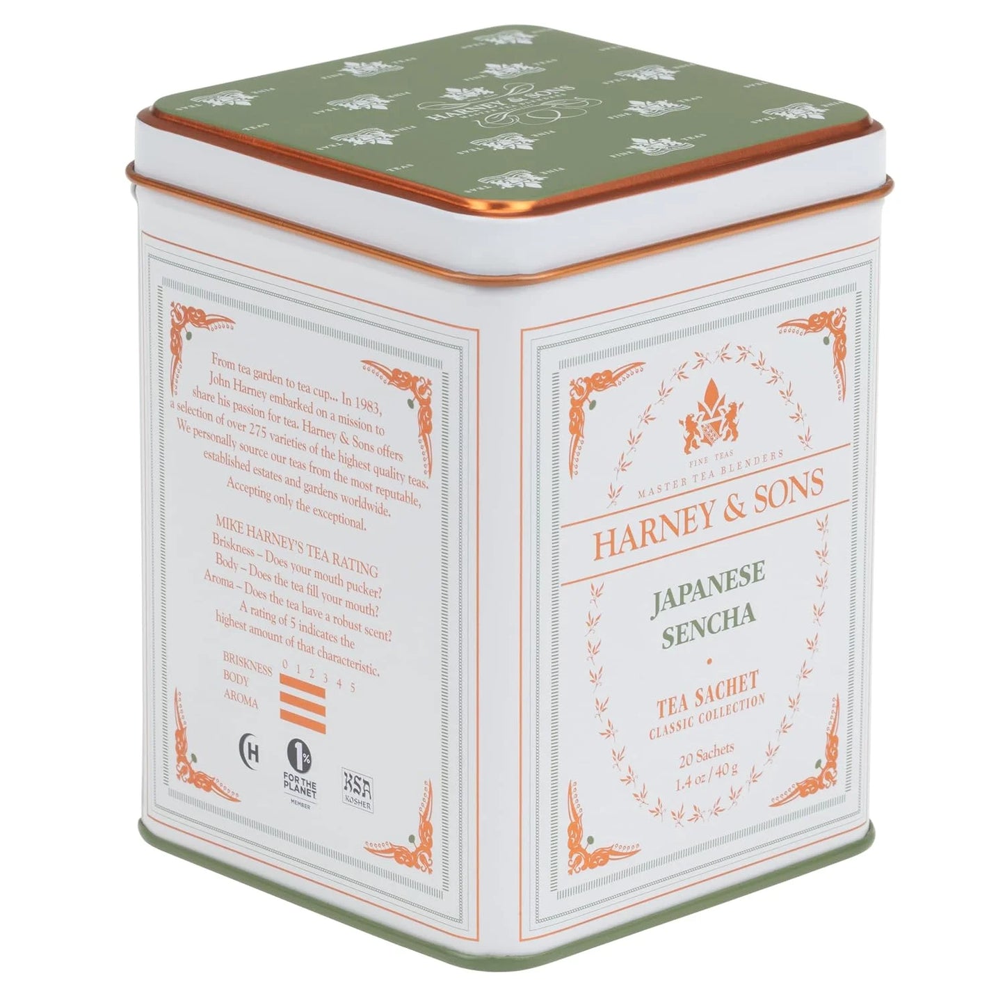 Harney & Sons Classic Japanese Sencha Green Tea, 20 Sachets in Tin