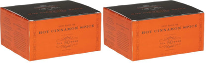 Harney and Sons Hot Cinnamon Spice, a Spicy Black Tea with Cinnamon, Orange Flavors & Sweet Clove - 50 Teabags (Pack of 2)