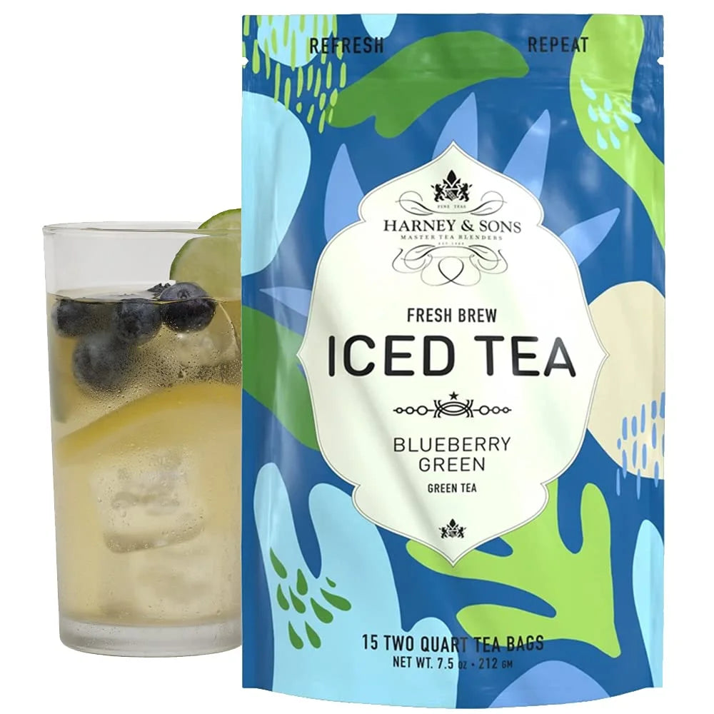Harney & Sons Fresh Brew Blueberry Green Iced Tea, 15 Tea Bags