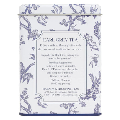 Harney & Sons Williamsburg Earl Grey Tea, 20 Sachets in Tin