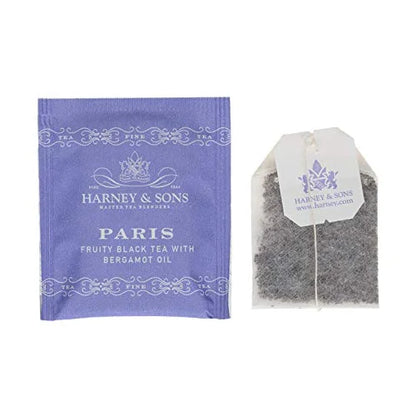 Harney & Sons Paris Black Tea | 50 Tea Bags | Fruity Vanilla & Caramel Blend with Hint of Lemony Bergamot (Pack of 2)