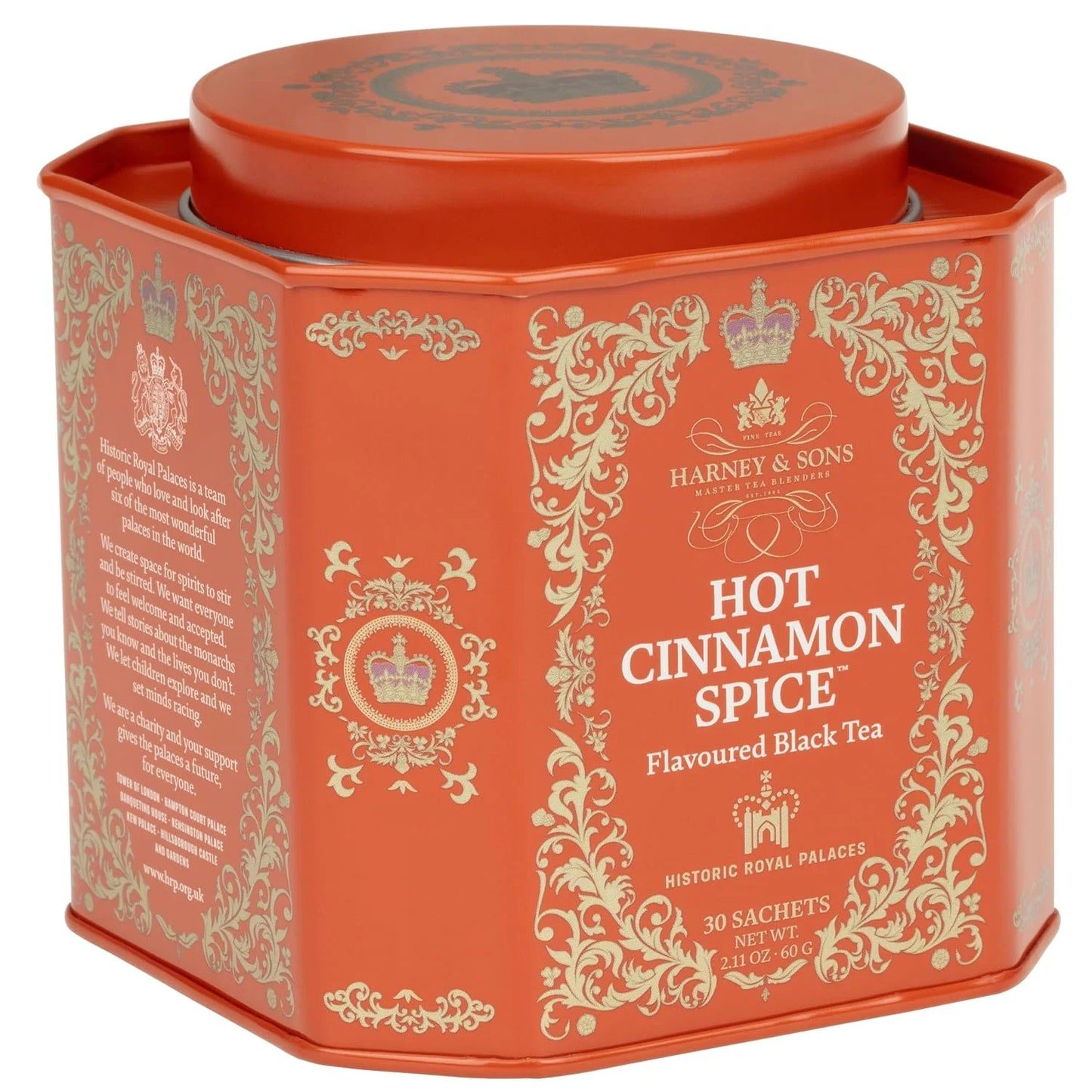 Harney & Sons Hot Cinnamon Spice Black Tea, 30 Sachets in Tin