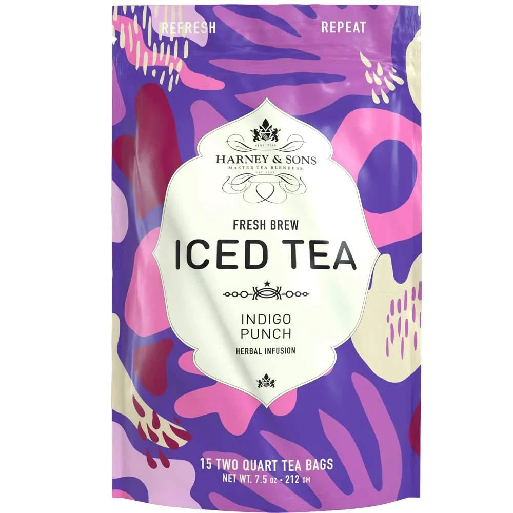Harney & Sons Fresh Brew Indigo Punch Herbal Iced Tea, 15 Tea Bags