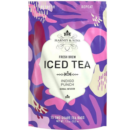 Harney & Sons Fresh Brew Indigo Punch Herbal Iced Tea, 15 Tea Bags