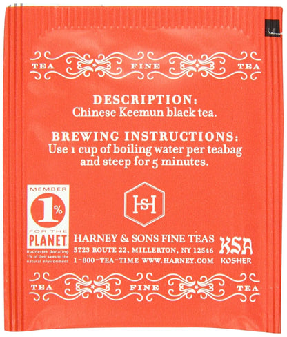 Harney & Sons English Breakfast Black Tea, 50 Tea Bags – Classic Keemun Blend for Bold, Full-Bodied Flavor, Kosher (Pack of 2)