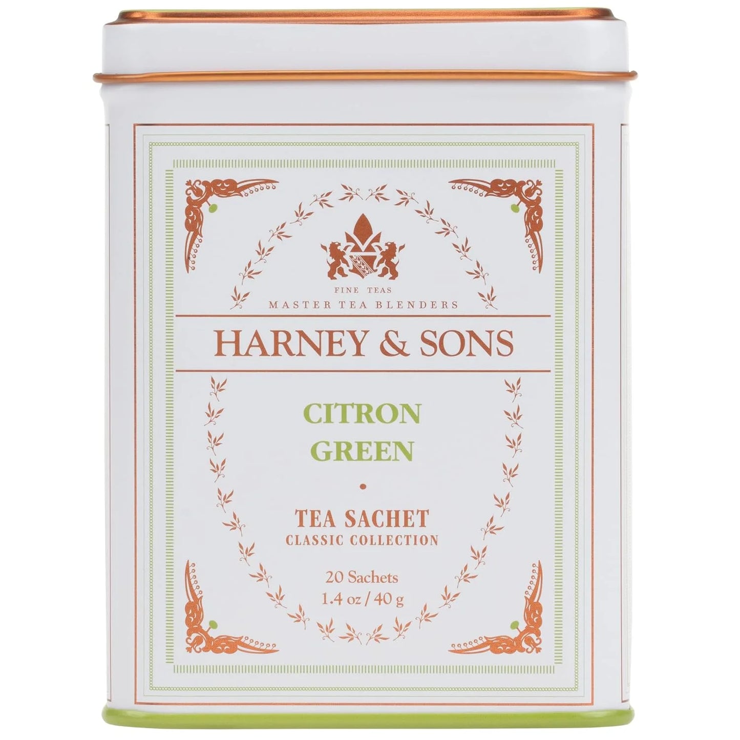Harney & Sons Citron Green Tea, White, 20 Count (Pack of 1)