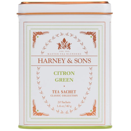 Harney & Sons Citron Green Tea, White, 20 Count (Pack of 1)