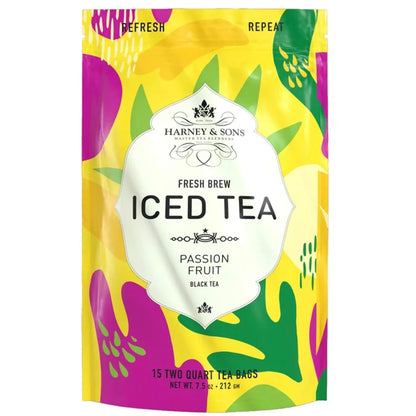 Harney & Sons Fresh Brew Passion Fruit Black Iced Tea, 15 Tea Bags