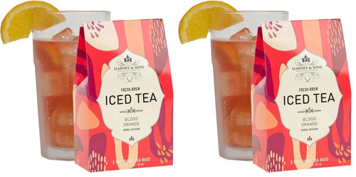 Harney Fresh Brew Iced Tea BLOOD ORANGE 3 2 qt Tea Bags (Pack of 2)