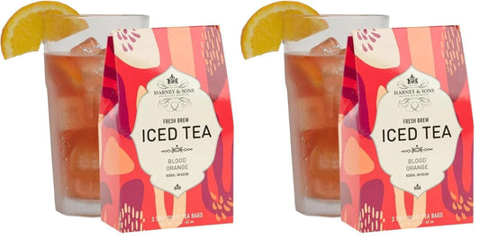 Harney Fresh Brew Iced Tea BLOOD ORANGE 3 2 qt Tea Bags (Pack of 2)