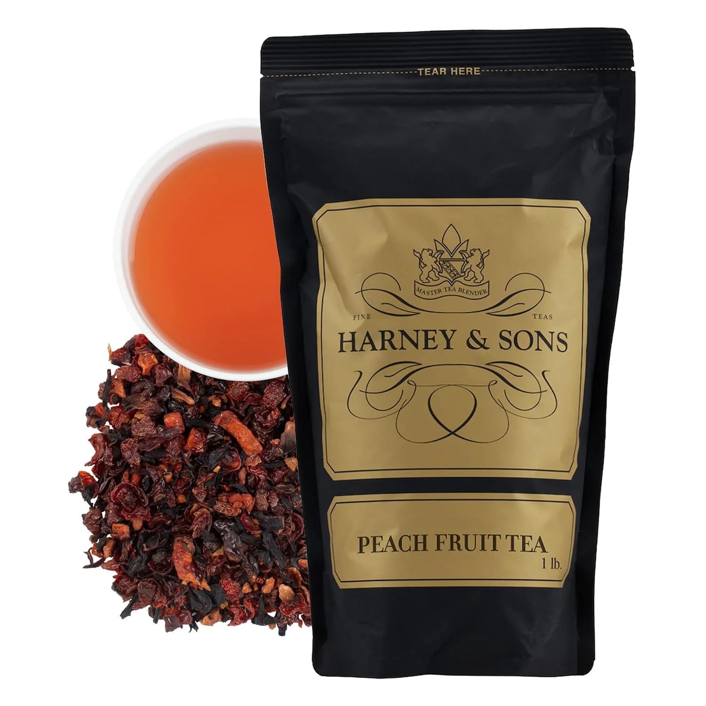 Harney & Sons Peach Fruit Herbal Tea, Loose Leaf, 16 oz
