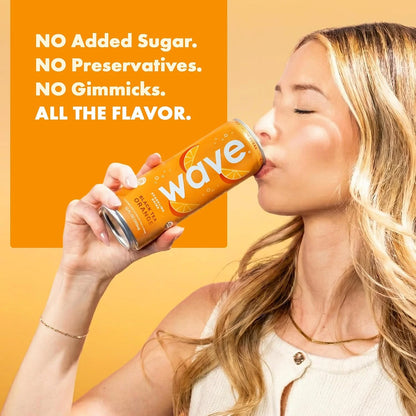 WAVE Organic Sparkling Drink, Soda Alternative, Black Tea Orange