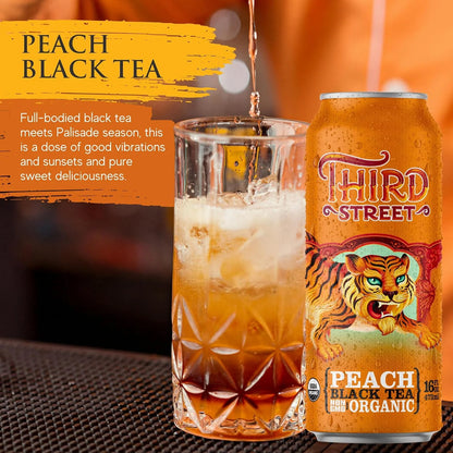 Third Street Inc. Organic Peach Black Tea, 16 Fl. Oz., 12 Pack,