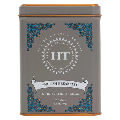 Harney & Sons HT English Breakfast Black Tea, 20 Sachets in Tin