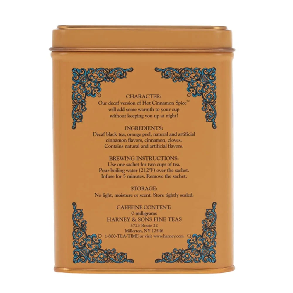 Harney & Sons Decaf Hot Cinnamon Tea, Tea Sachets | 20 Sachets | 1.4 oz | Pack of 2