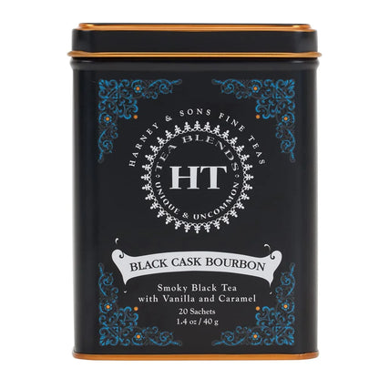 Harney & Sons Black Cask Bourbon Tea, 20 Sachets of Smoky Black Tea with Light Caramel Flavors (Pack of 2)