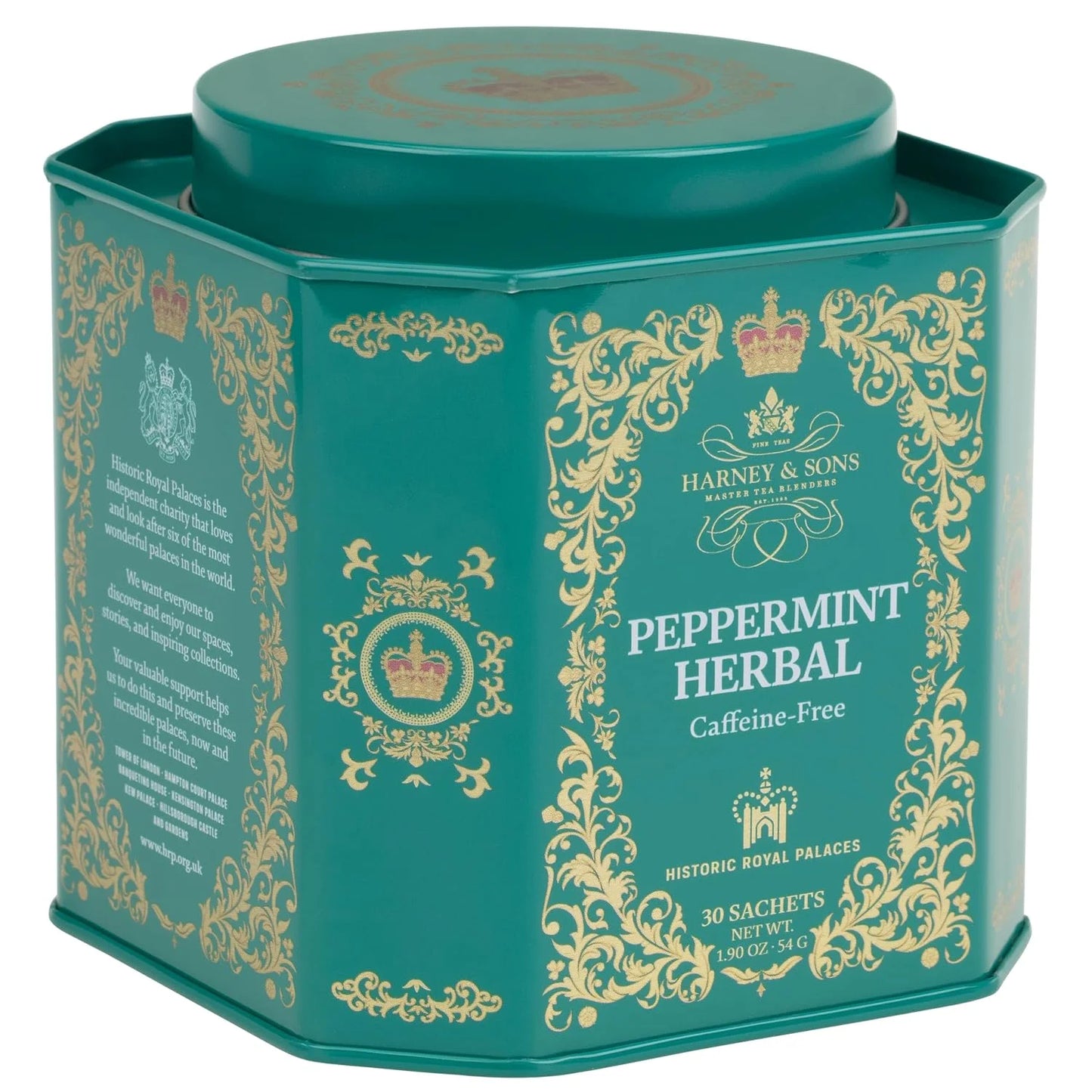 Harney & Sons Peppermint Herbal Tea in Sachets, Caffeine-Free Herbal, 30 Sachets