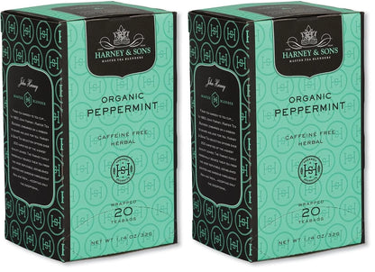 Harney & Sons Premium Organic Herbal Tea, Peppermint, 20 Count (Pack of 2)